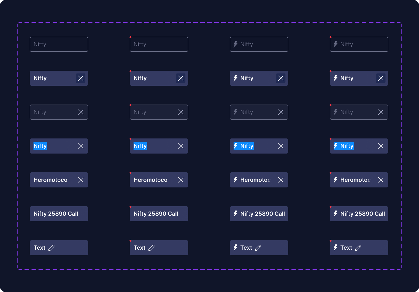 Header tabs