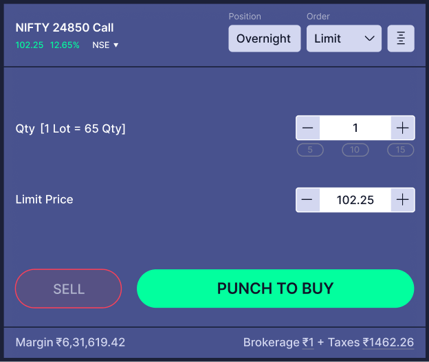 Order form — limit