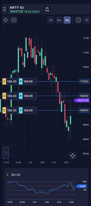 RSI indicator screen