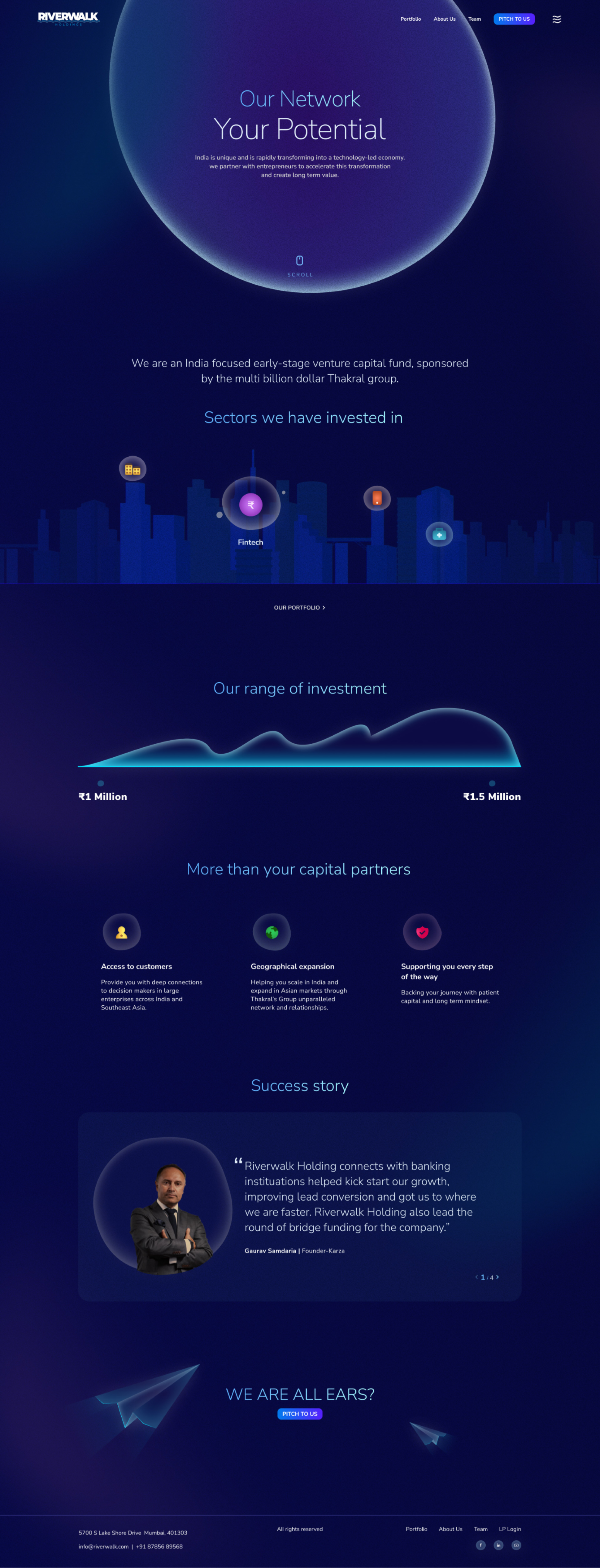 Riverwalk pitch — homepage